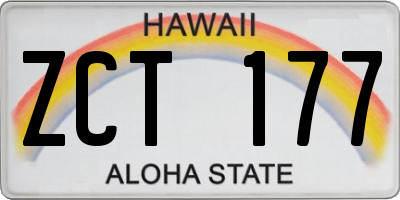 HI license plate ZCT177