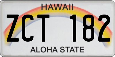HI license plate ZCT182