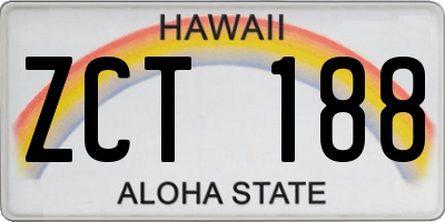 HI license plate ZCT188