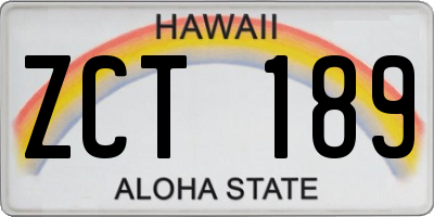 HI license plate ZCT189