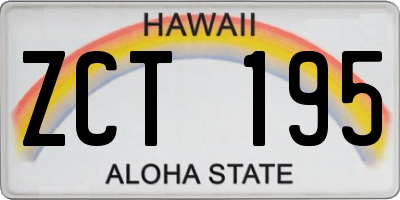 HI license plate ZCT195