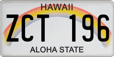 HI license plate ZCT196