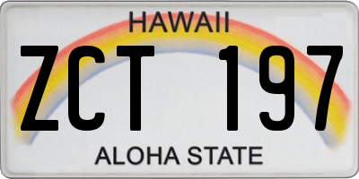 HI license plate ZCT197