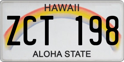HI license plate ZCT198