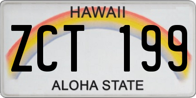 HI license plate ZCT199