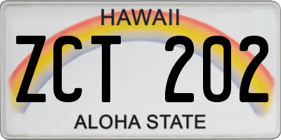 HI license plate ZCT202