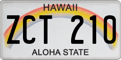 HI license plate ZCT210
