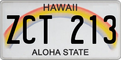 HI license plate ZCT213