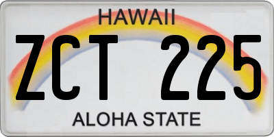 HI license plate ZCT225