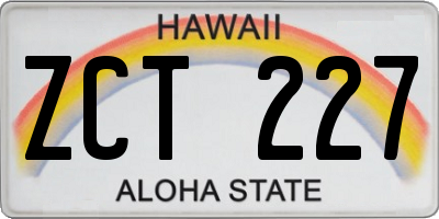 HI license plate ZCT227