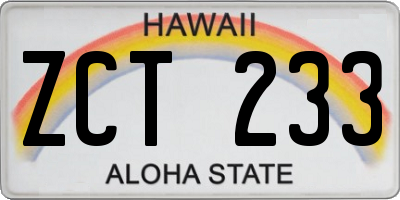 HI license plate ZCT233