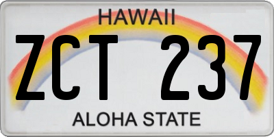 HI license plate ZCT237