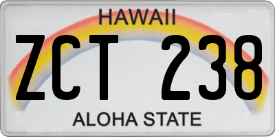 HI license plate ZCT238