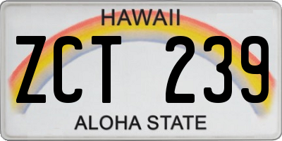 HI license plate ZCT239