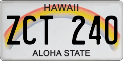 HI license plate ZCT240