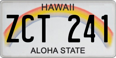 HI license plate ZCT241