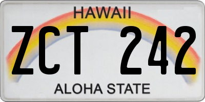 HI license plate ZCT242