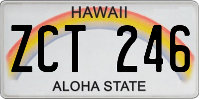 HI license plate ZCT246