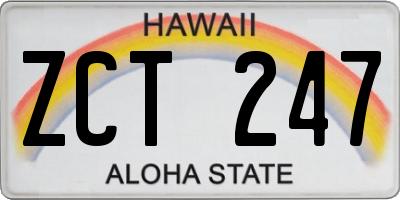 HI license plate ZCT247
