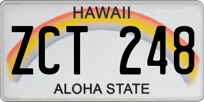 HI license plate ZCT248
