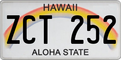 HI license plate ZCT252