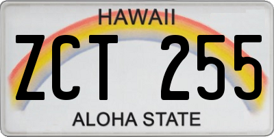 HI license plate ZCT255