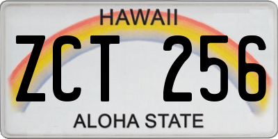 HI license plate ZCT256