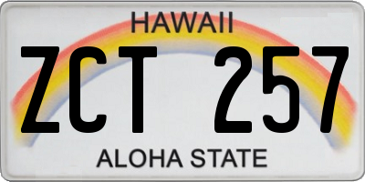 HI license plate ZCT257