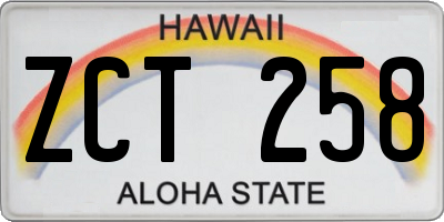 HI license plate ZCT258