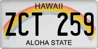 HI license plate ZCT259