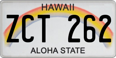 HI license plate ZCT262