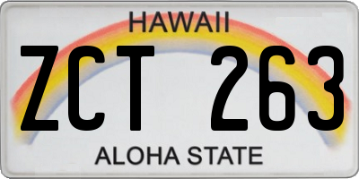 HI license plate ZCT263