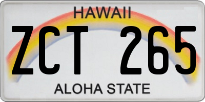 HI license plate ZCT265