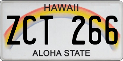 HI license plate ZCT266
