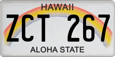 HI license plate ZCT267