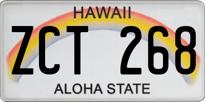 HI license plate ZCT268