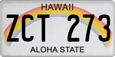 HI license plate ZCT273