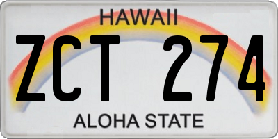 HI license plate ZCT274