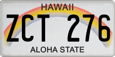 HI license plate ZCT276