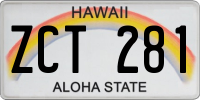 HI license plate ZCT281