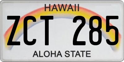 HI license plate ZCT285