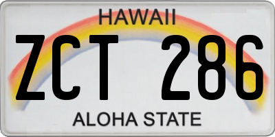 HI license plate ZCT286
