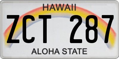 HI license plate ZCT287