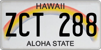 HI license plate ZCT288