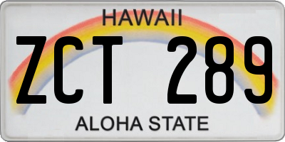 HI license plate ZCT289