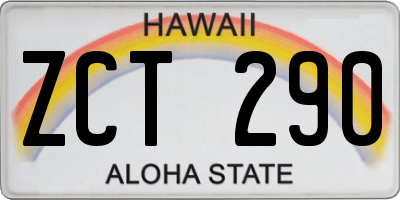 HI license plate ZCT290