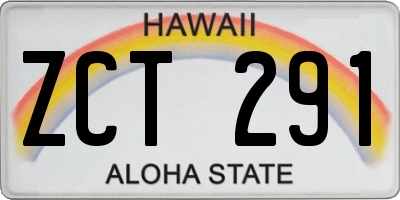 HI license plate ZCT291