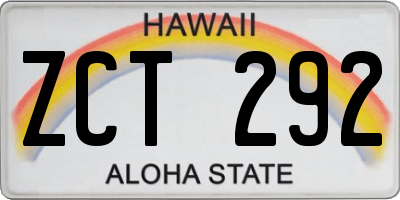 HI license plate ZCT292