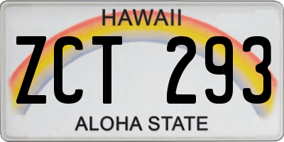HI license plate ZCT293