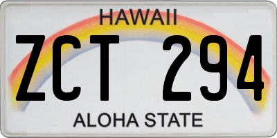 HI license plate ZCT294